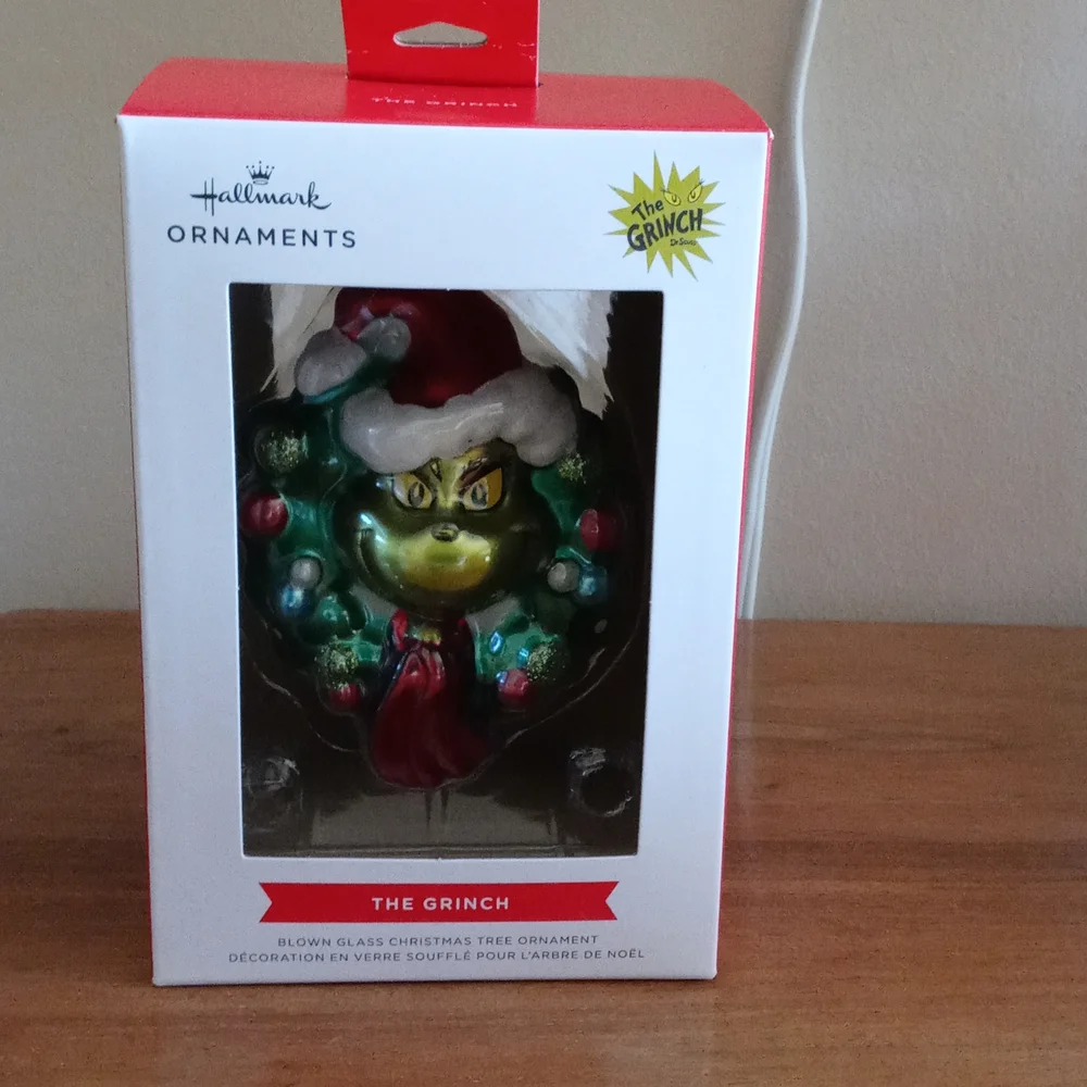 Grinch Glass Ornament